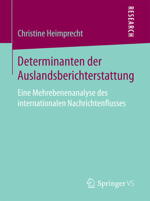 cover image of Determinanten der Auslandsberichterstattung